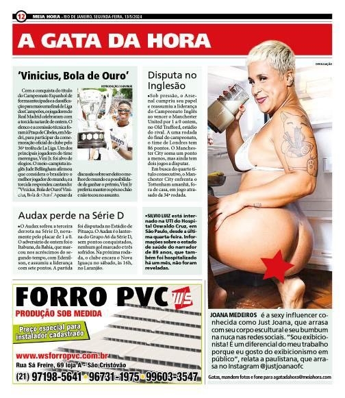 Imagem 1 de 4 - Você viu quem tá dividindo capa de jornal com Vinicius Jr? 😅😅

Você é do rio? Você é meu assinante?
Compre um exemplar, manda uma foto junto com a página q eu saí e ganhe uma chamada de 10min comigo!

Válido somente para assinantes da WishMe

Valendo!!!!}